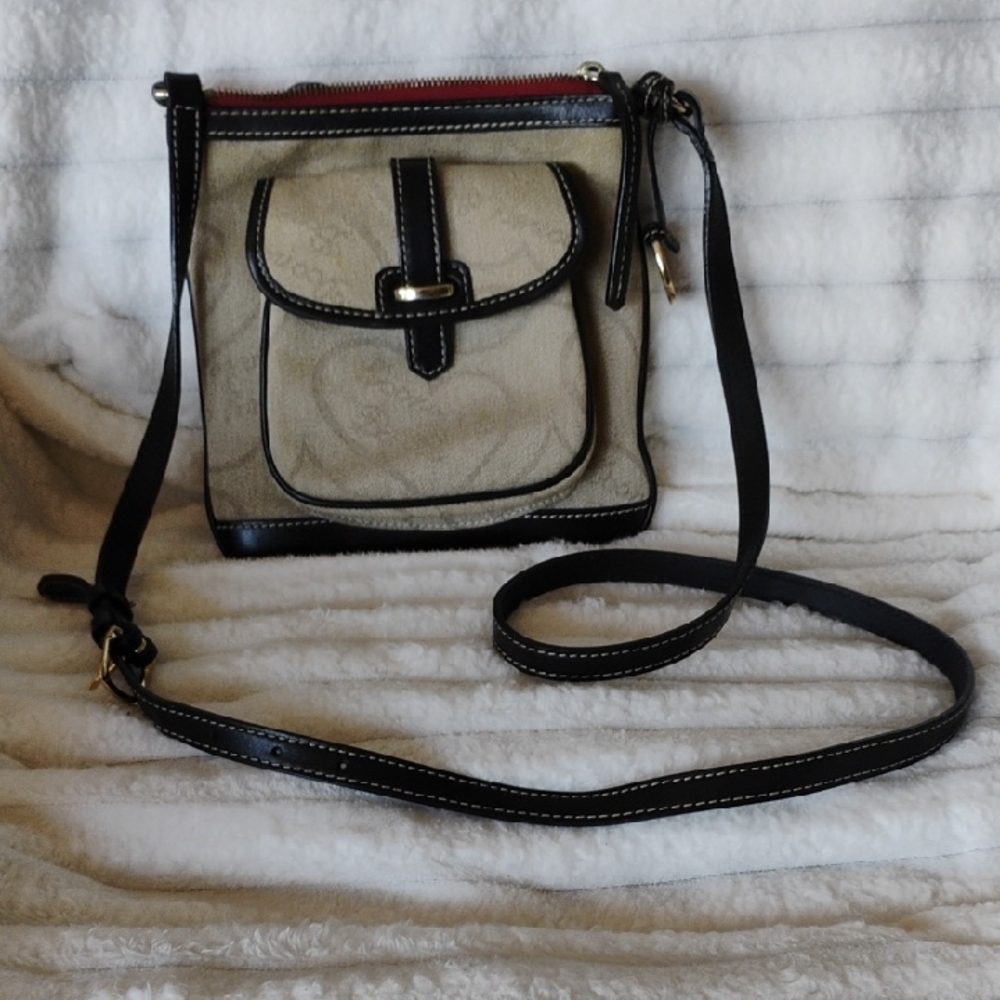 Dooney & Bourke Black and Tan Crossbody Bag
